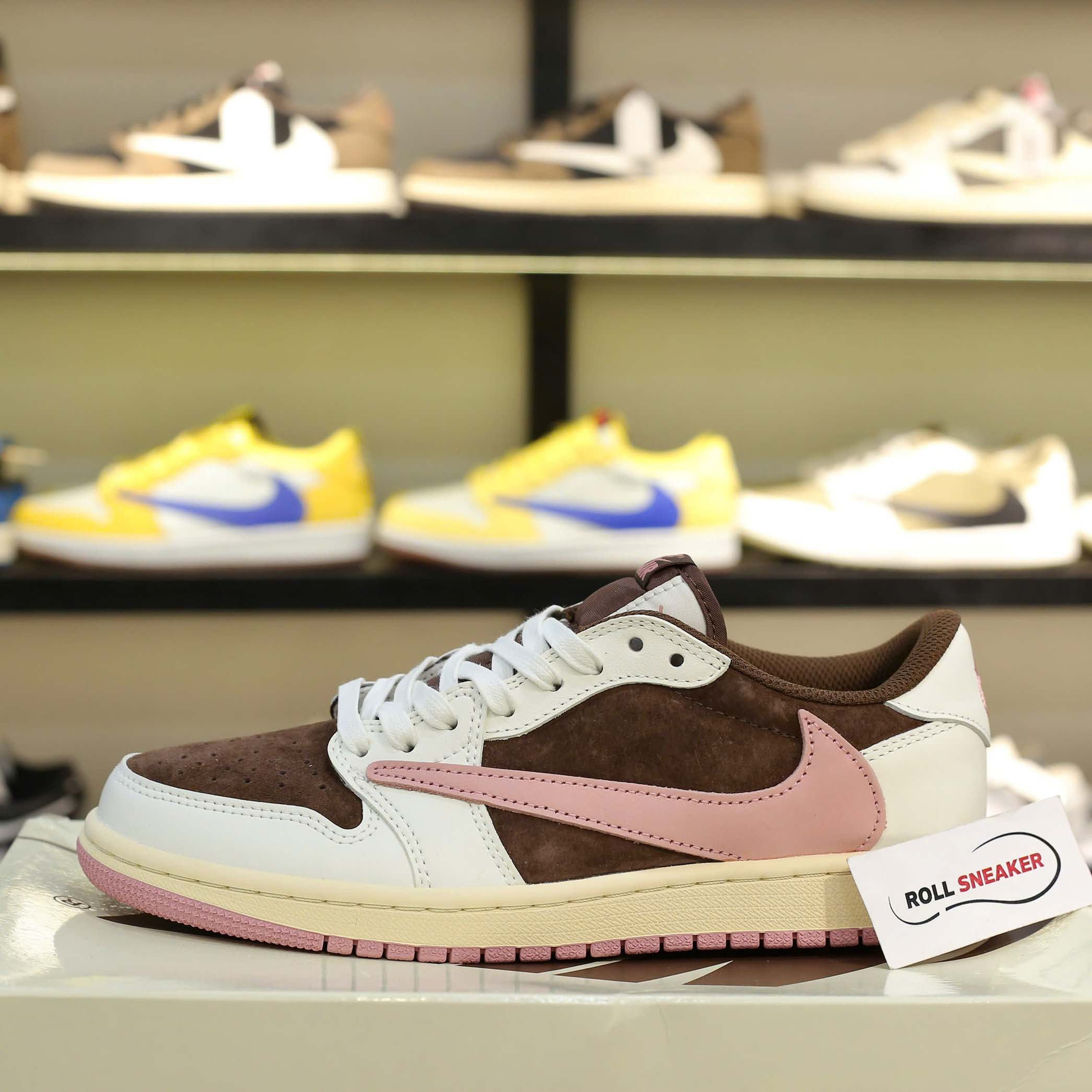 Giày Nike Travis Scott J1 LOW, DARK PONY PINK Like Auth