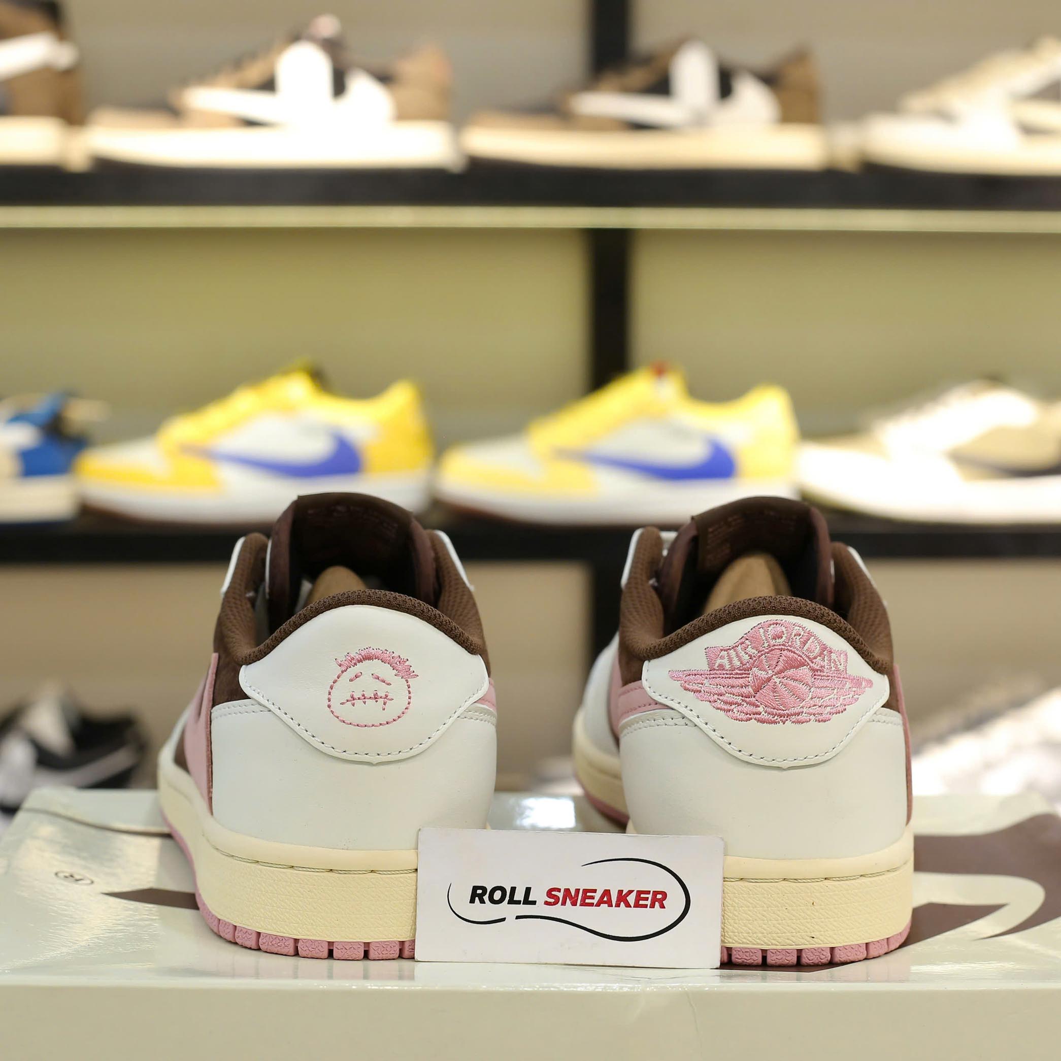 Giày Nike Travis Scott J1 LOW, DARK PONY PINK Like Auth