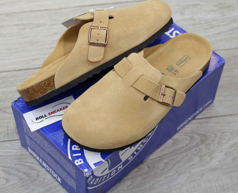 Dép Birkenstock Boston Soft Footbed Suede Mink Màu Nâu