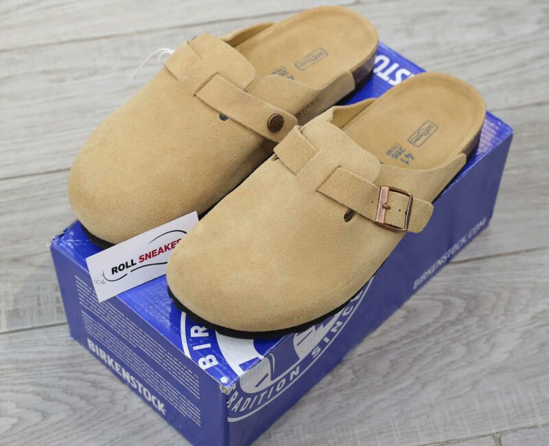 Dép Birkenstock Boston Soft Footbed Suede Mink Màu Nâu