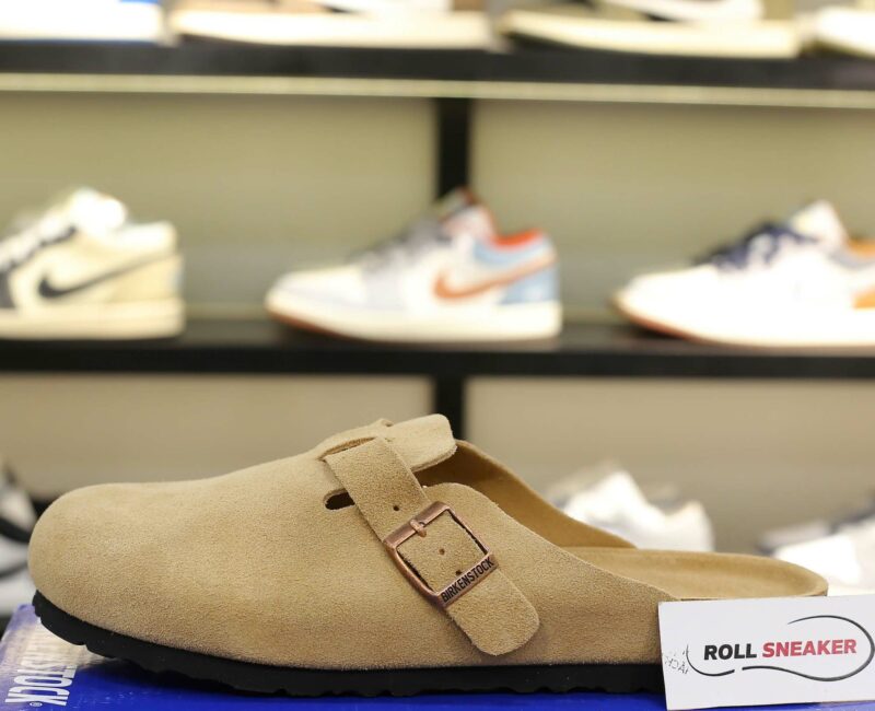 Dép Birkenstock Boston Soft Footbed Suede Mink Màu Nâu
