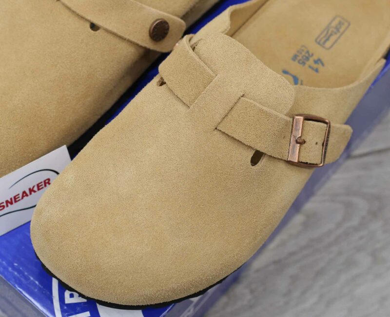 Dép Birkenstock Boston Soft Footbed Suede Mink Màu Nâu