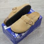 Dép Birkenstock Boston Soft Footbed Suede Mink Màu Nâu