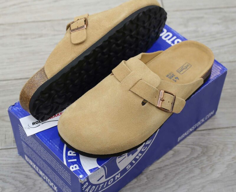 Dép Birkenstock Boston Soft Footbed Suede Mink Màu Nâu