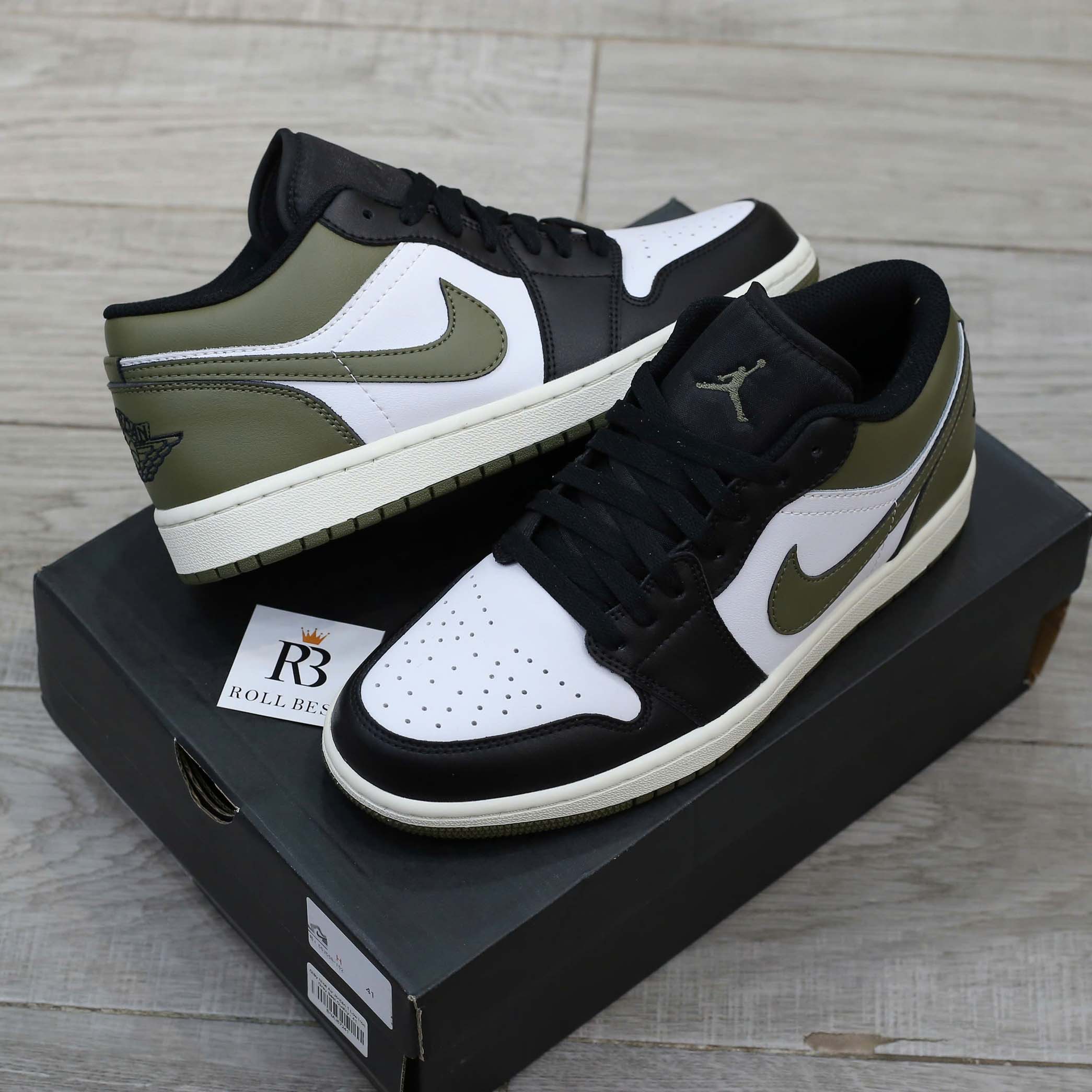 Giày Nike Air Jordan 1 Low Black Toe Medium Olive Men’s Best Quality