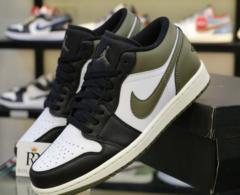 Giày Nike Air Jordan 1 Low Black Toe Medium Olive Men’s Best Quality