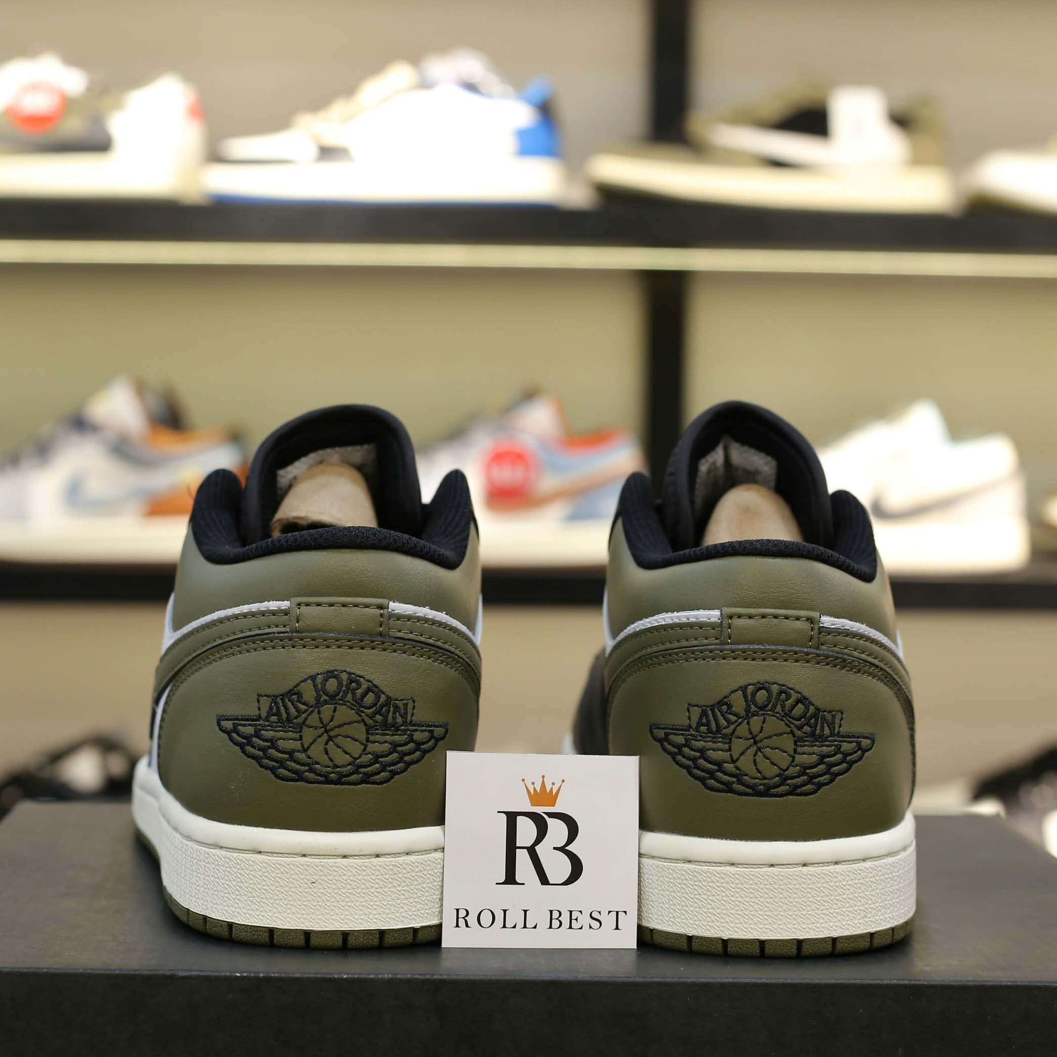 Giày Nike Air Jordan 1 Low Black Toe Medium Olive Men’s Best Quality
