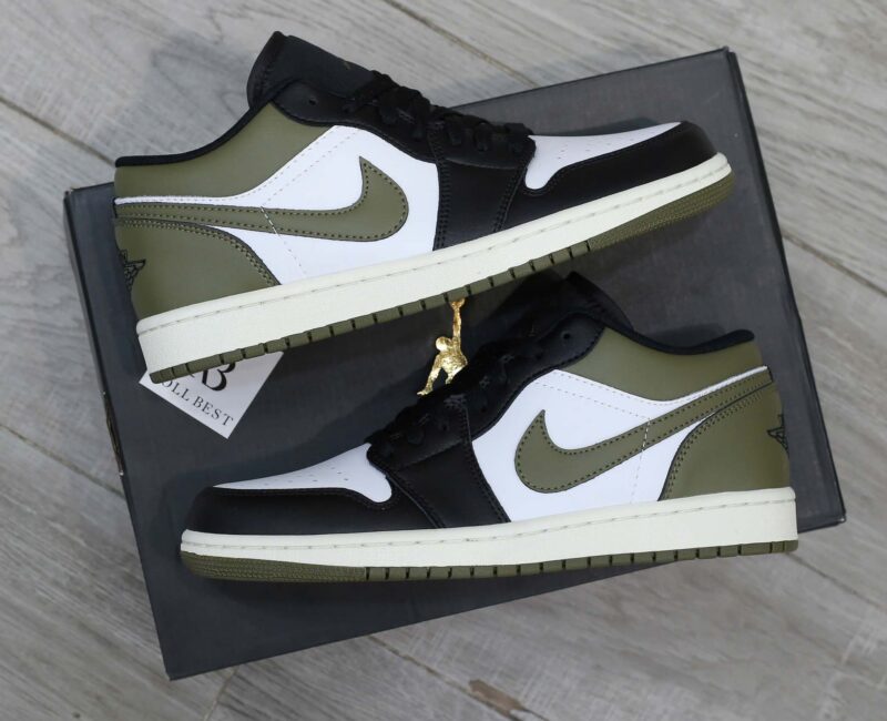 Giày Nike Air Jordan 1 Low Black Toe Medium Olive Men’s Best Quality