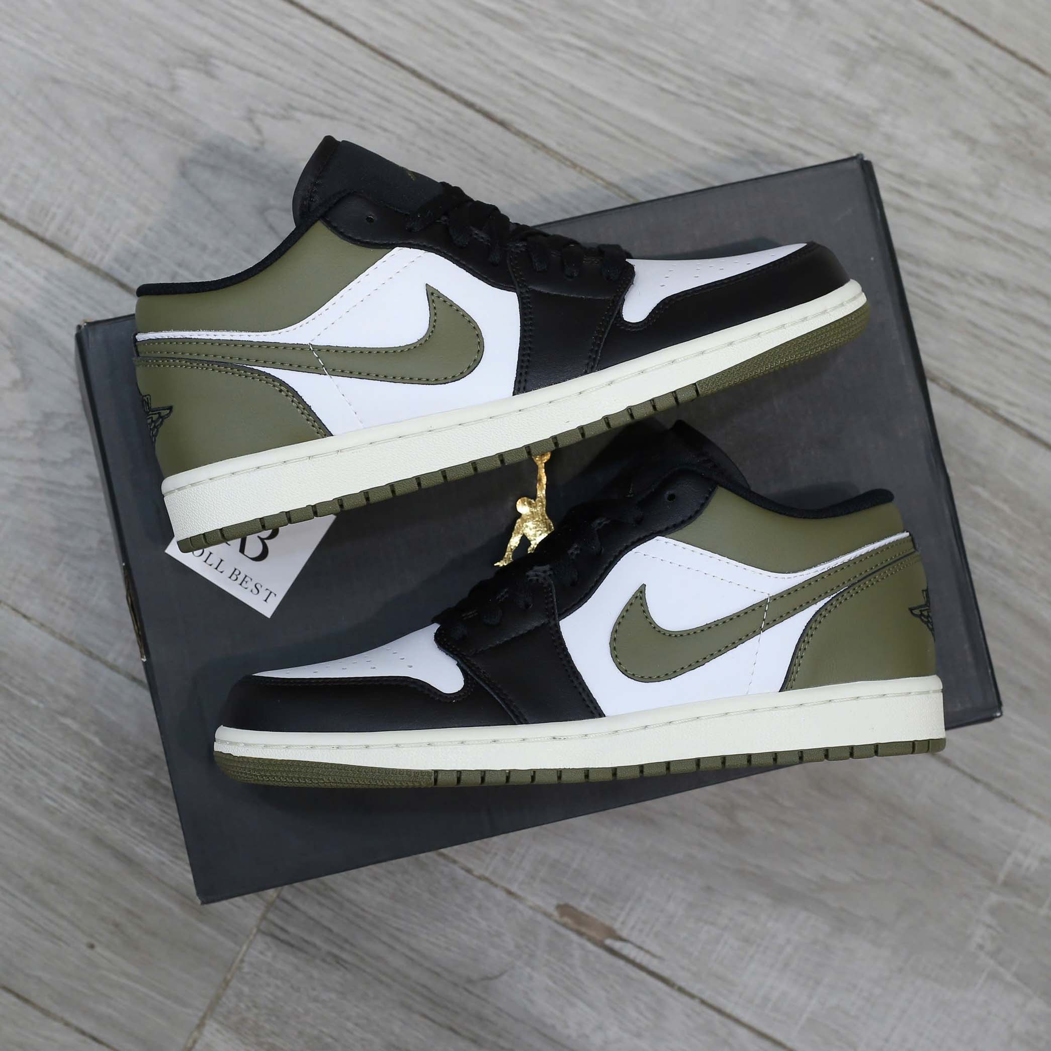 Giày Nike Air Jordan 1 Low Black Toe Medium Olive Men’s Best Quality