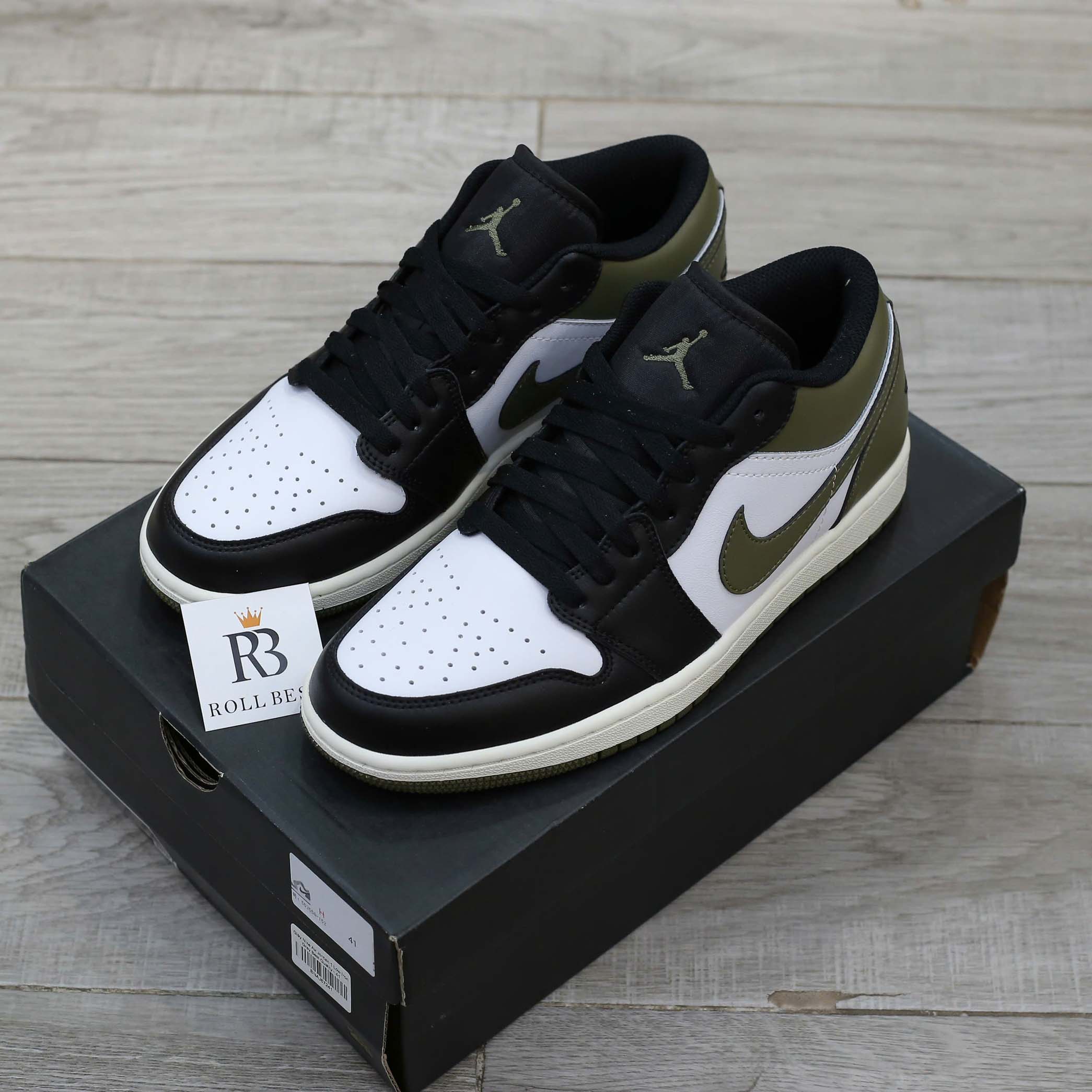 Giày Nike Air Jordan 1 Low Black Toe Medium Olive Men’s Best Quality
