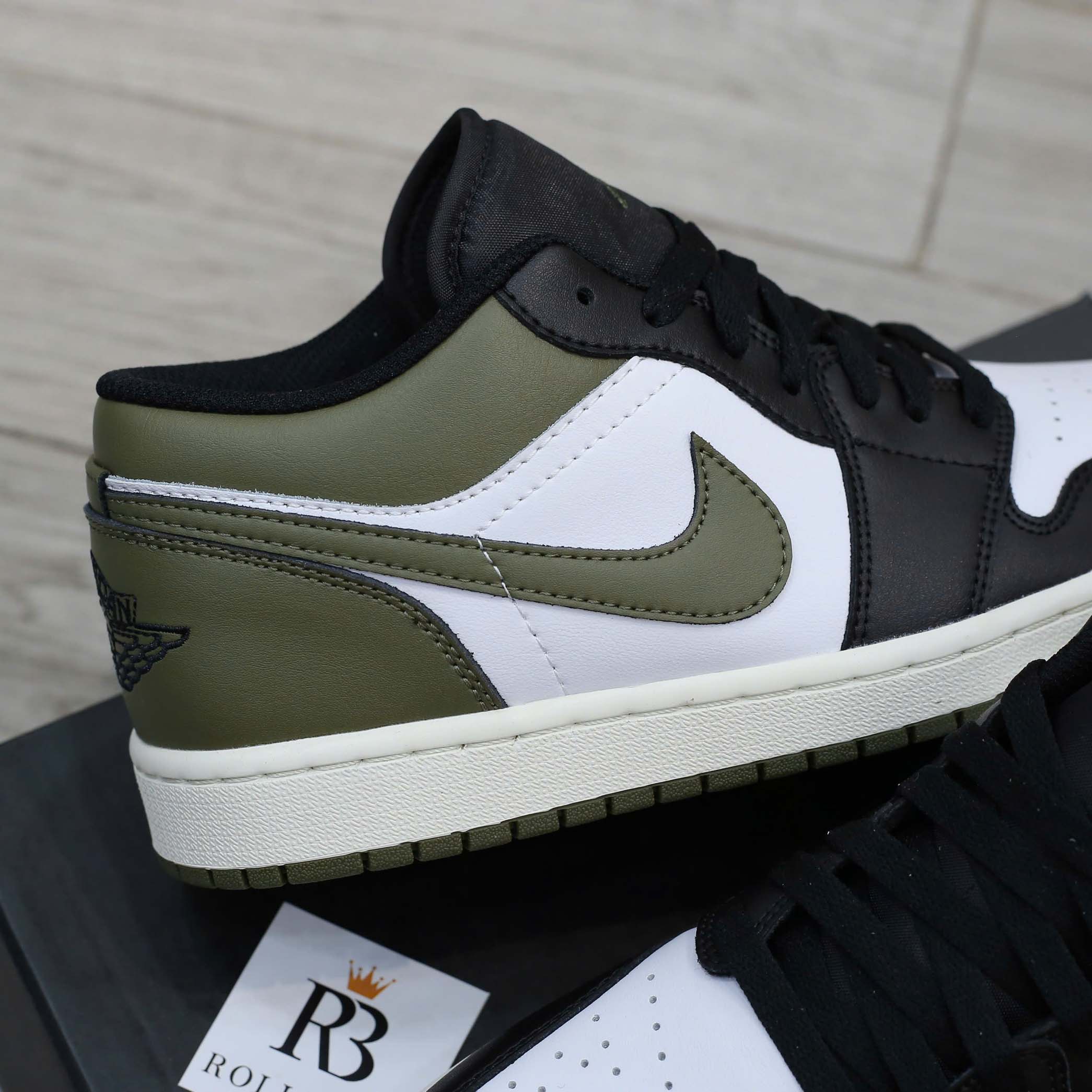Giày Nike Air Jordan 1 Low Black Toe Medium Olive Men’s Best Quality