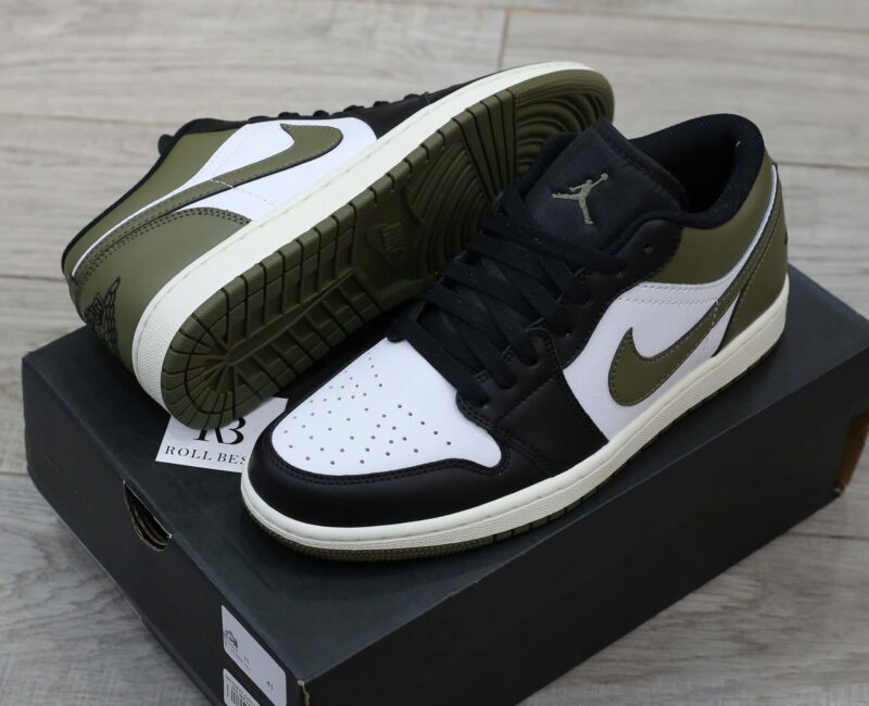 Giày Nike Air Jordan 1 Low Black Toe Medium Olive Men’s Best Quality