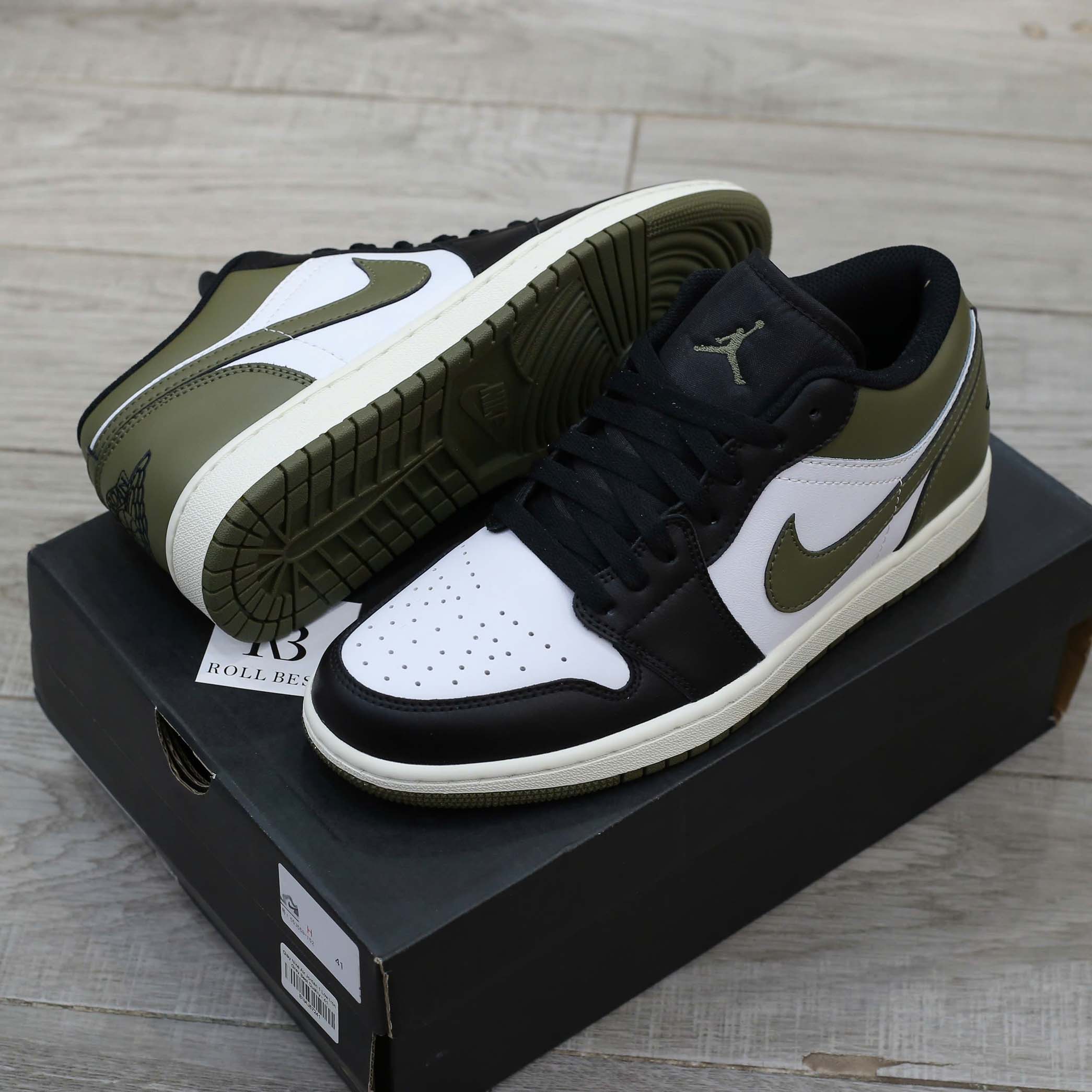 Giày Nike Air Jordan 1 Low Black Toe Medium Olive Men’s Best Quality