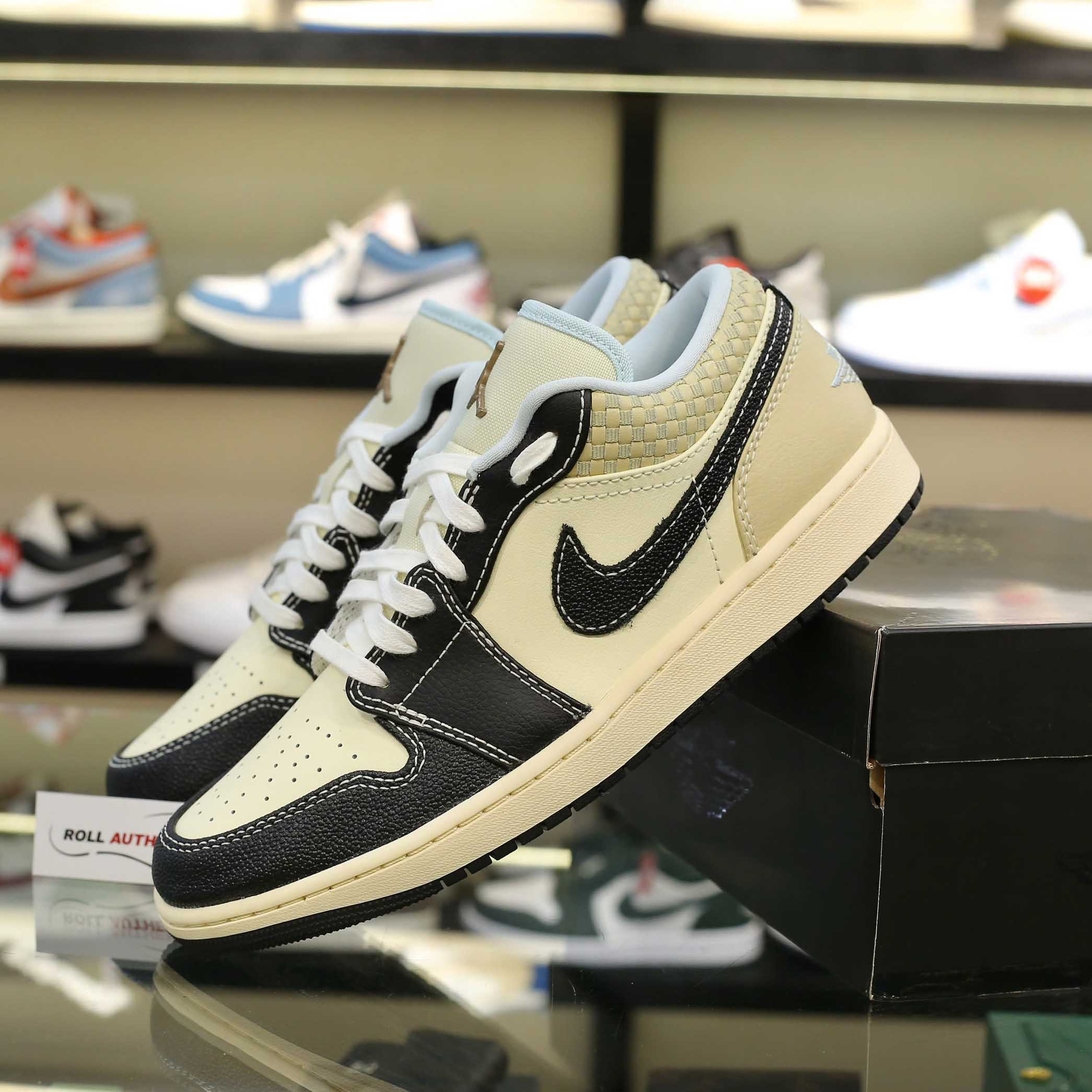 Giày Nike Air Jordan 1 Low SE Coconut Milk Black Real