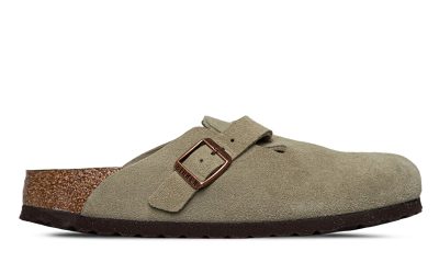 Dép Birkenstock Boston Soft Footbed Suede Dark Grey Xám Xi Măng