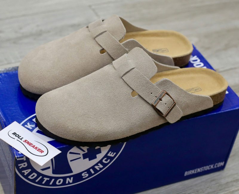 Dép Birkenstock Boston Soft Footbed Taupe Màu Xám