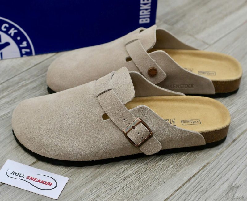 Dép Birkenstock Boston Soft Footbed Taupe Màu Xám