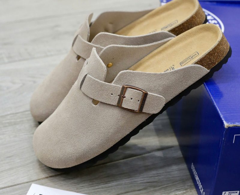 Dép Birkenstock Boston Soft Footbed Taupe Màu Xám