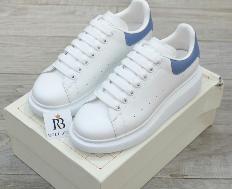 Giày Alexander Mcqueen Trắng Gót Da Lộn Blue Baby Best Quality