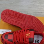 Giày Louis Vuitton LV Trainer Sneaker Damier Pop Rojo Hombre Like Auth