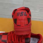 Giày Louis Vuitton LV Trainer Sneaker Damier Pop Rojo Hombre Like Auth