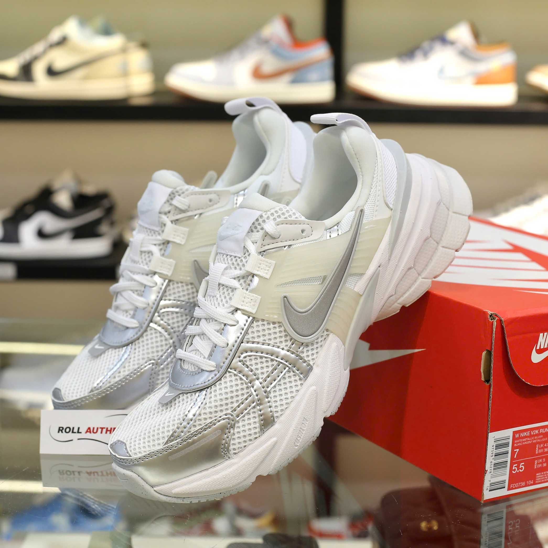Giày Nike V2K Run 'Metallic Silver' Real