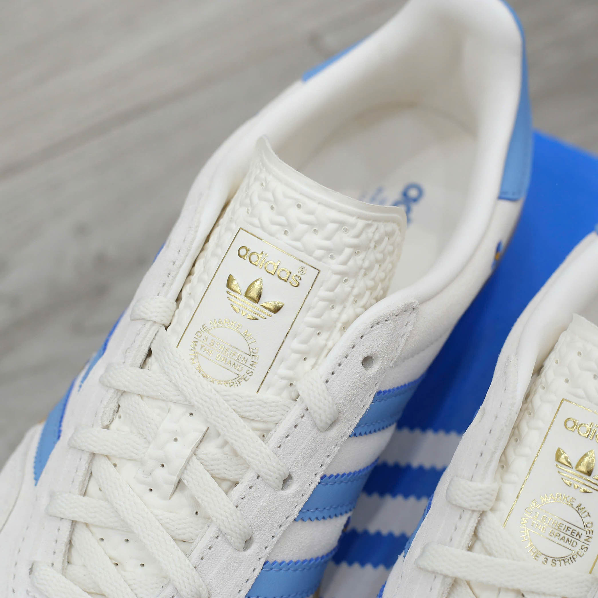 Giày Adidas Gazelle Indoor Cloud White Light Blue Gum Real