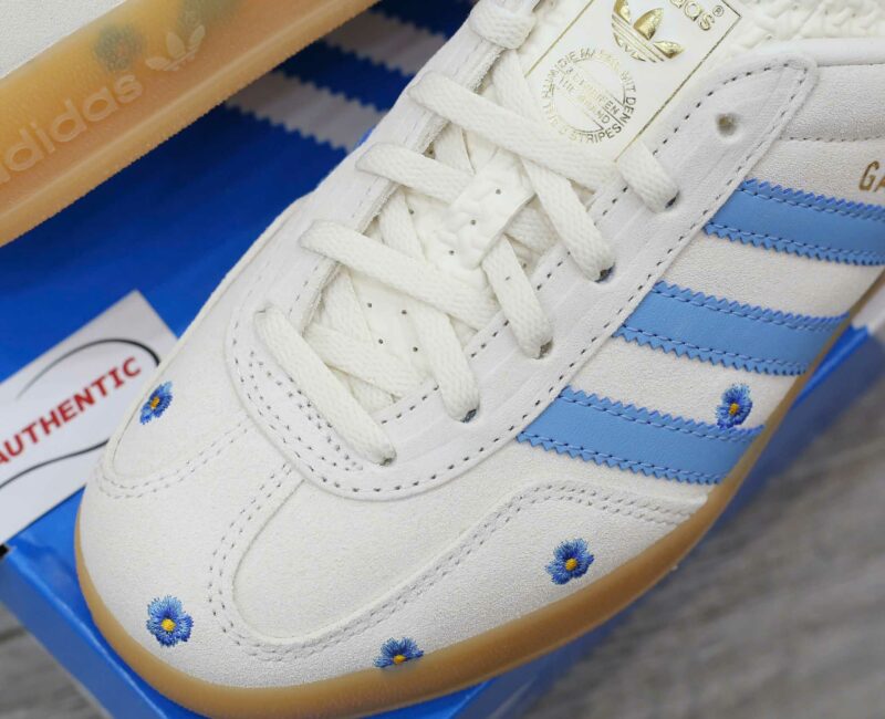 Giày Adidas Gazelle Indoor Cloud White Light Blue Gum Real