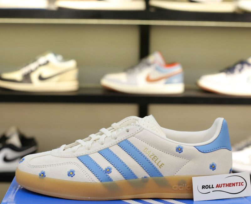 Giày Adidas Gazelle Indoor Cloud White Light Blue Gum Real