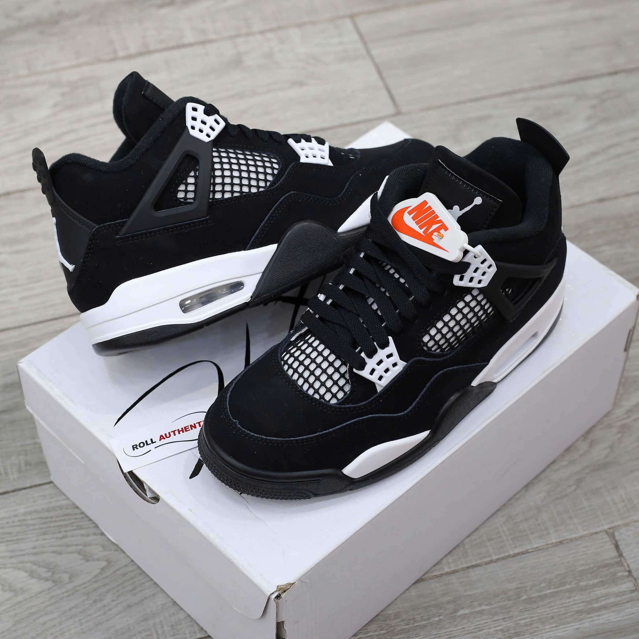 Giày Nike Air Jordan 4 Retro White Thunder Real