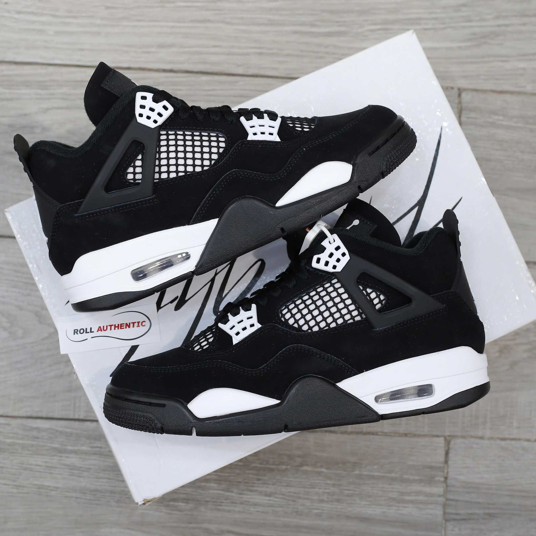 Giày Nike Air Jordan 4 Retro White Thunder Real