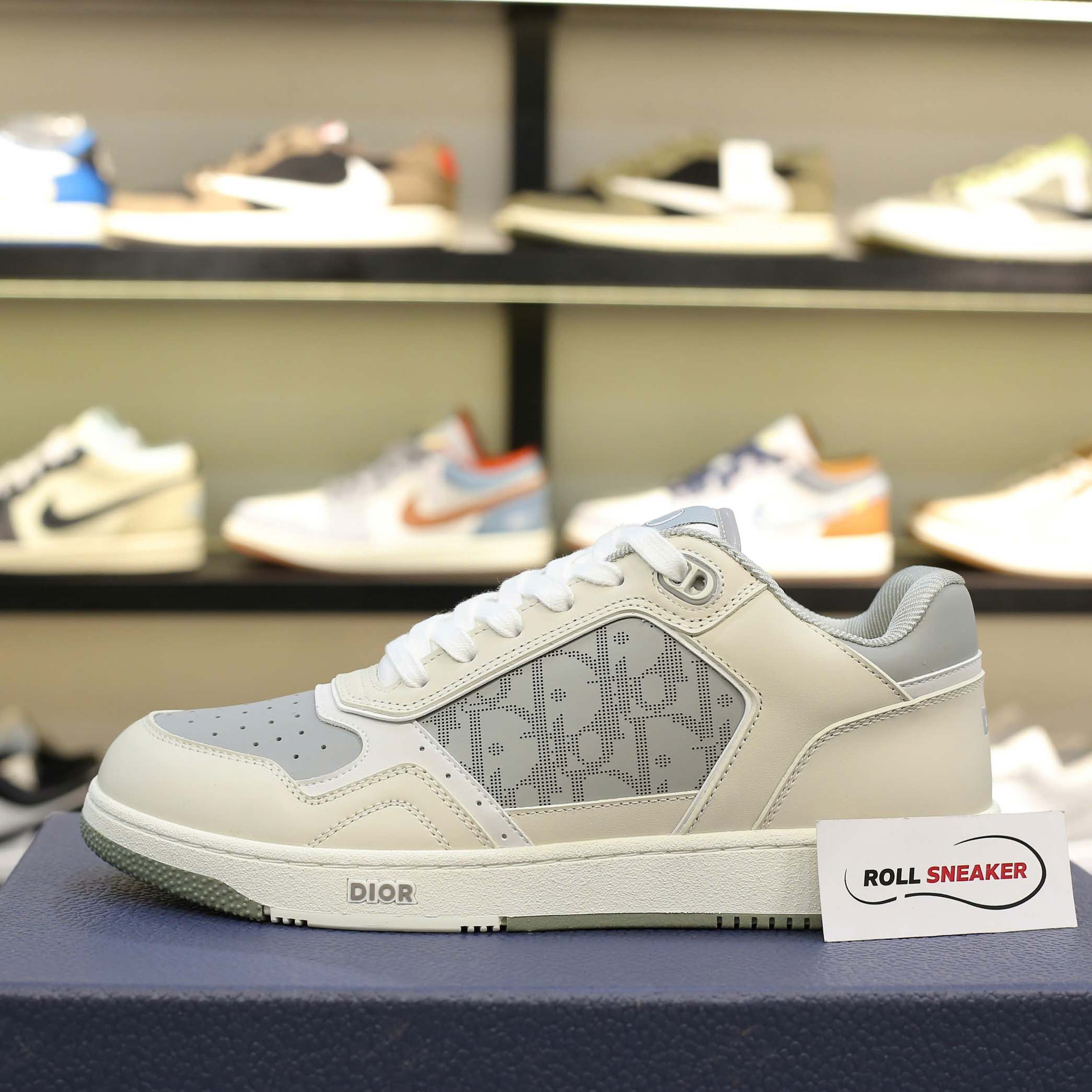 Giày Dior B27 Low ‘Dior Oblique Galaxy Grey Beige’ Like Auth