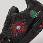 Giày Louis Vuitton x Yayoi Kusama LV Trainer Black Leather Best Quality