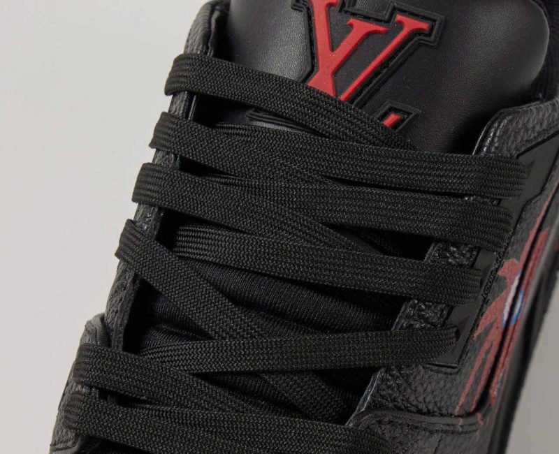 Giày Louis Vuitton x Yayoi Kusama LV Trainer Black Leather Best Quality