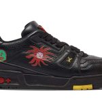 Giày Louis Vuitton x Yayoi Kusama LV Trainer Black Leather Best Quality