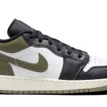 Giày Nike Air Jordan 1 Low GS 'Black Toe Medium Olive' Real
