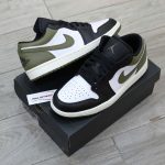 Giày Nike Air Jordan 1 Low GS 'Black Toe Medium Olive' Real