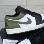 Giày Nike Air Jordan 1 Low GS 'Black Toe Medium Olive' Real