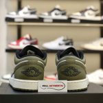 Giày Nike Air Jordan 1 Low GS 'Black Toe Medium Olive' Real