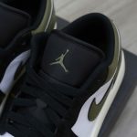 Giày Nike Air Jordan 1 Low GS 'Black Toe Medium Olive' Real