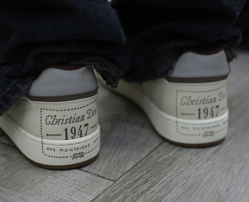 Onfeet Giày Dior B27 Low ‘Cream Greige with Christian Dior 1947 Signature’ Best Quality