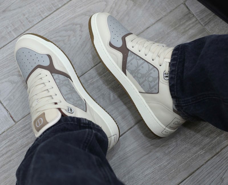 Onfeet Giày Dior B27 Low ‘Cream Greige with Christian Dior 1947 Signature’ Best Quality