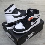 Giày Nike Air Jordan 1 Retro High OG Black White Real