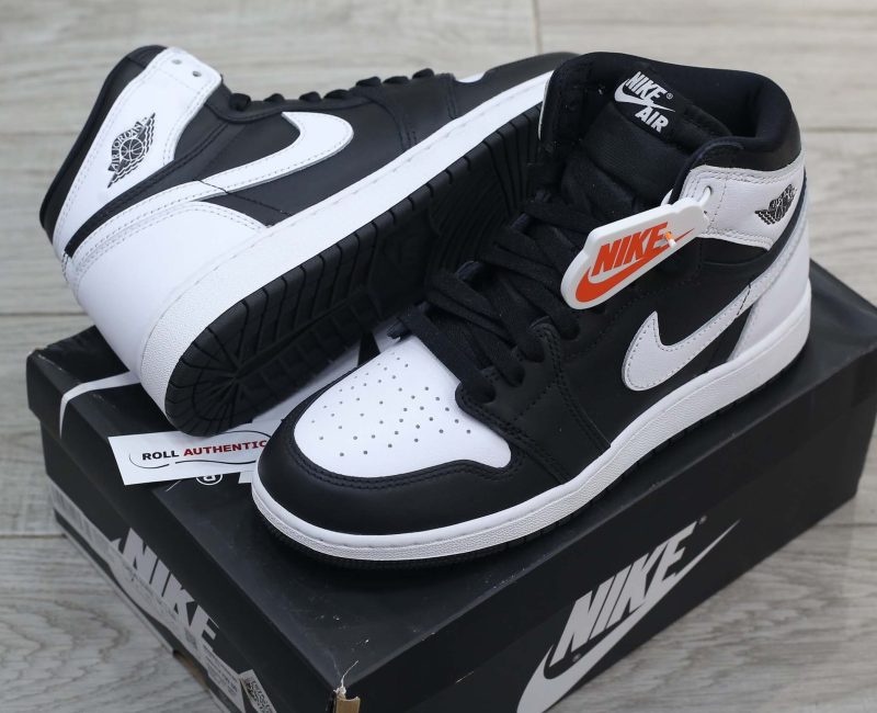 Giày Nike Air Jordan 1 Retro High OG Black White Real