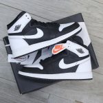 Giày Nike Air Jordan 1 Retro High OG Black White Real