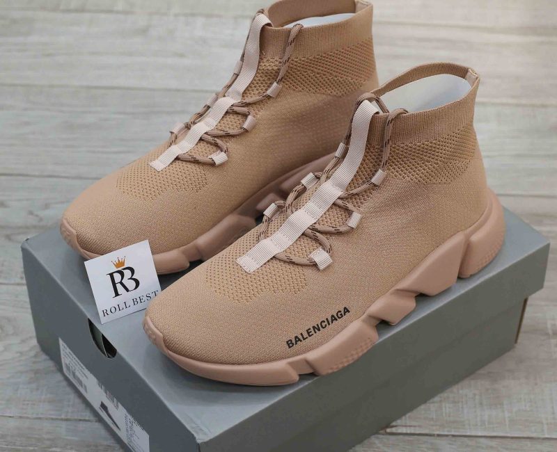 Giày Balenciaga Speed Lace Up Triple Beige Like Auth