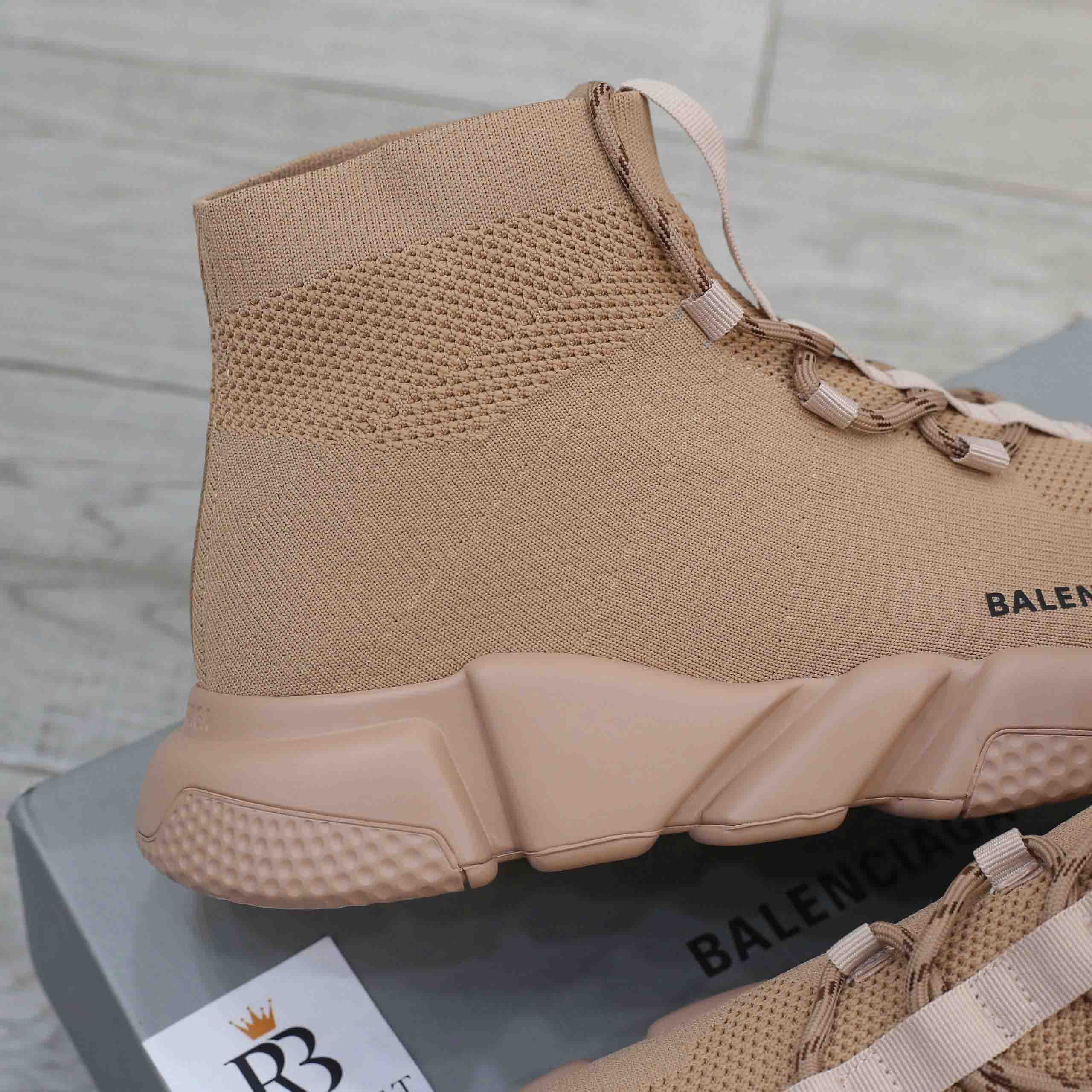 Giày Balenciaga Speed Lace Up Triple Beige Like Auth