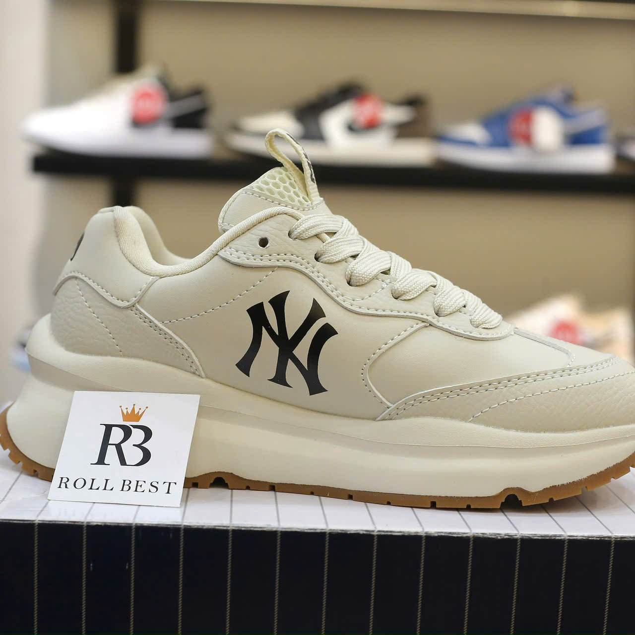 Giày MLB Chunky Runner Basic New York Yankees Cream Best Quality