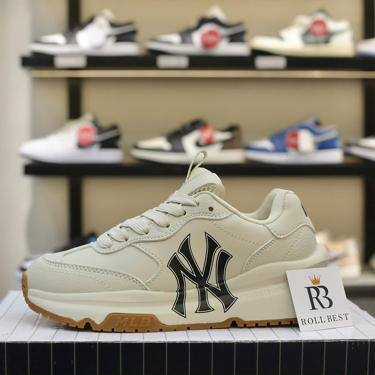 Giày MLB Chunky Runner Basic New York Yankees Cream Best Quality