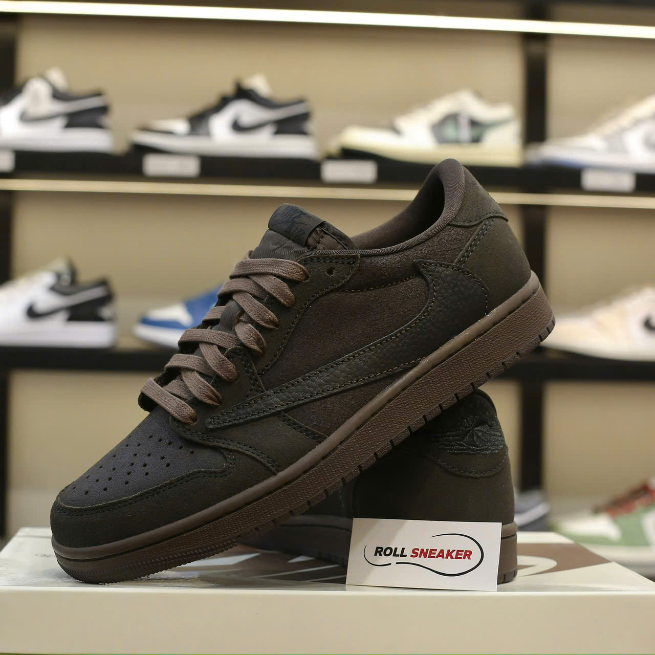 Giày Nike Air Jordan 1 Retro Low OG SP Travis Scott Velvet Brown Like Auth